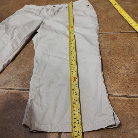 Lauren Ralph Lauren Women's Cropped Jeans High Rise Flat Front Ivory Size 12 - Picture 5 of 9